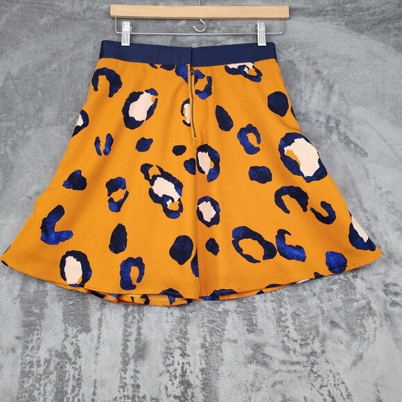 3.1 Phillip Lim Target Leopard Print Skirt Orange Blue Size 8 NWOT Flirty Mini - Picture 2 of 14